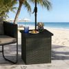Side table, square table, coffee table, outdoor side table, mixed brown