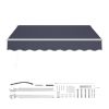 Manual Retractable Awning, 8.2' x 6.6' Outdoor Patio Awning Retractable Sun Shade