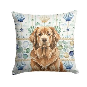 Brown Newfoundland Coastal Sea Glass Throw Pillow Decorative Indoor Outdoor Accent Cushion for Couch, Bed or Patio, 18Hx18W