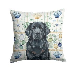 Black Newfoundland Coastal Sea Glass Throw Pillow Decorative Indoor Outdoor Accent Cushion for Couch, Bed or Patio, 18Hx18W
