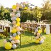 7.5 Feet Garden Arbor Heavy-Duty Metal Arch Trellis with Curved Roof