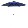 Outdoor Patio Umbrella 7.5FT 6-Rib Navy, Garden Parasol