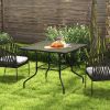 35 x 35 Inch Patio Dining Table with 1.5 Inch Umbrella Hole without Umbrella