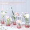 Pink Day Glass Bud Vase Set of 5, Small Flower Vases for Centerpieces in Bulk, Mini Vintage Vase for Wedding Decor, Single Flowers