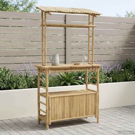 Outdoor Bar Table Natural 43.3 x 19.7 x 82.7 in Bamboo