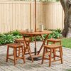 Folding Garden Table Brown Ã˜ 35.43 x 29.53 in