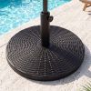 Concrete Patio Umbrella Base with Rattan Pattern for Lawn