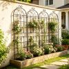 4 Pack Metal Garden Trellis 71" x 19.7" Rustproof Trellis for Climbing Plants Outdoor Flower Support Black