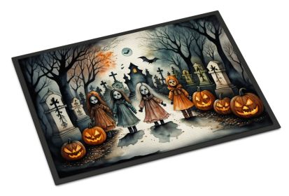 NEW Creepy Dolls Spooky Halloween Doormat Front Door Mat Indoor Outdoor Rugs for Entryway, Non Slip Washable Low Pile, 18H X 27W
