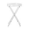 Acrylic Folding Tray Table, Acrylic End Table with Folding X Leg, Clear Acrylic Side Table for Coffee, Drink, Food, Snack used in Living Room, Bedroom