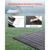 Outdoor Patio Dining Table, 37 inch Square Metal Steel Slat Backyard Bistro Tables, with 1.5 in Umbrella Hole