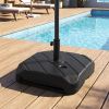 211 LBS Fillable Patio Umbrella Base with Wheels and Telescopic Pull Rod
