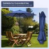 Outdoor Patio Umbrella 7.5FT 6-Rib Navy, Garden Parasol