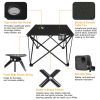 Portable Folding Camp Table 18.5"Ã—18.5" â€“ Ultralight 2 lb, 44 lb Load, 600D Oxford Top, Built-in 2 Cup Holders, Pop-Up Setup
