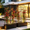4 Pack Metal Garden Trellis 71" x 19.7" Rustproof Trellis for Climbing Plants Outdoor Flower Support Black
