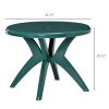 Round Alfresco Table: Green Outdoor Bistro Table with Umbrella Hole for Garden