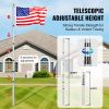 30FT Telescoping Flag pole Kit, Heavy Duty Aluminum Alloy in Ground Flag Poles for Outside, 3 Display Modes Flagpole with 3x5 American Flag
