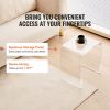 Acrylic End Table, 2 pcs C-Shaped Lucite Side Tables, Clear Acrylic Side Table for Drink, Food, Snack used in Living Room, Bedroom, and Study