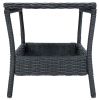 Garden Table Dark Grey PE Rattan, Powder-Coated Steel, PP board