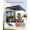 Manual Retractable Awning, 8.2' x 6.6' Outdoor Patio Awning Retractable Sun Shade
