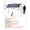 Manual Retractable Awning, 138" Outdoor Retractable Patio Awning Sunshade Shelter