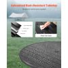 Outdoor Patio Dining Table, 47 inch Round Metal Steel Slat Backyard Bistro Tables, with 1.5 in Umbrella Hole