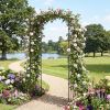 7.5 Feet Garden Arbor Heavy-Duty Metal Arch Trellis with Curved Roof