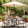 Concrete Patio Umbrella Base with Rattan Pattern for Lawn