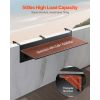 Balcony Hanging Table, 12 x 48 in Folding Balcony Railing Table, Outdoor Balcony Bar Table for Railings, 50 lbs Loading, Fit Railing from 1" to 4.3"