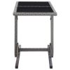 Patio Table Anthracite 43.3"x20.9"x28.3" Glass and Poly Rattan