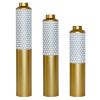 Decorative Metal Vases Set of 3, Gold and White Hexagonal Pattern Floor Vases, 32.6 28.34 24 Inch Tall for Home Decor