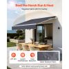 Manual Retractable Awning, 8.2' x 6.6' Outdoor Patio Awning Retractable Sun Shade