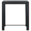 Patio Bar Table Black 39.4"x23.8"x43.5" Poly Rattan