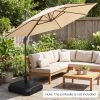 211 LBS Fillable Patio Umbrella Base with Wheels and Telescopic Pull Rod