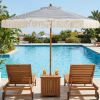 7 Feet Patio Umbrella with Fringe Sun-Protective Beach Umbrella with Boho Tassel