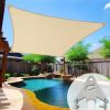 Super Ring 20'x20'x20' Beige Triangle Sun Shade Sail, Commercial Grade UPF50 Canopy, 280 GSM Heavy Duty Fabric, 98% UV Blockage