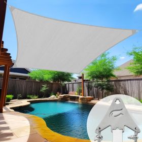 Super Ring 20'x20'x20' Beige Triangle Sun Shade Sail, Commercial Grade UPF50 Canopy, 280 GSM Heavy Duty Fabric, 98% UV Blockage (Color: Gray, size: 16X16)