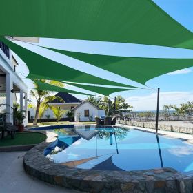 Artpuch Custom Size Dark Green Sun Shade Sail Triangle Canopy 185 GSM Durable Fabric UV Block Awning for Outdoor Patio Garden Backyard (Customized Ava (Color: Dark Green, size: 13X15X15)