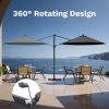10ft Cantilever Patio Umbrella, Round Large Outdoor Umbrella with 360-Degree Rotation, Hanging Offset Market Sun Umbrella