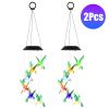 1Pc/2Pcs Options -- LED Solar Hummingbird Wind Chime Solar String Lights 6 LEDs Color-Changing IP65 Waterproof Decorative Lamp
