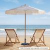 7 Feet Patio Umbrella with Fringe Sun-Protective Beach Umbrella with Boho Tassel