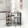 43.5 Inch Outdoor Bar Table with Tempered Glass Top