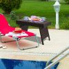 Folding Patio PE Rattan Side Coffee Table Garden Furniture