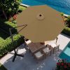 10ft Cantilever Patio Umbrella, Round Large Outdoor Umbrella with 360-Degree Rotation, Hanging Offset Market Sun Umbrella