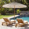 7 Feet Patio Umbrella with Fringe Sun-Protective Beach Umbrella with Boho Tassel